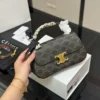 Celine Triomphe Leather Hobo Bag