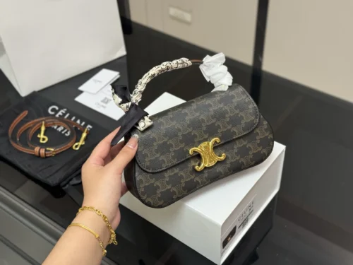 Celine Triomphe Leather Hobo Bag