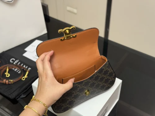 Celine Triomphe Leather Hobo Bag