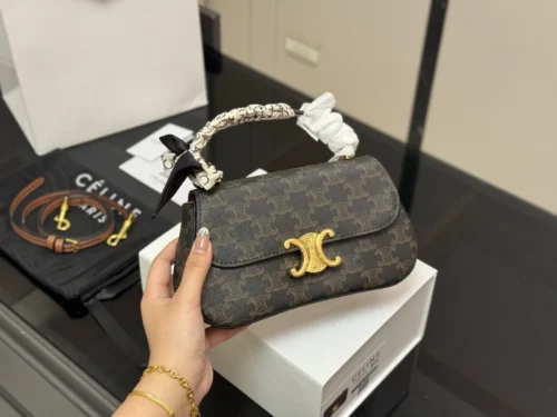 Celine Triomphe Leather Hobo Bag