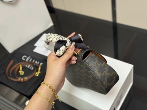 Celine Triomphe Leather Hobo Bag