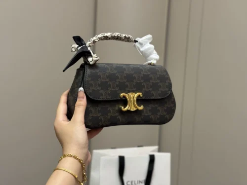 Celine Triomphe Leather Hobo Bag
