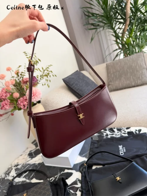 Celine Black Leather Baguette Bag