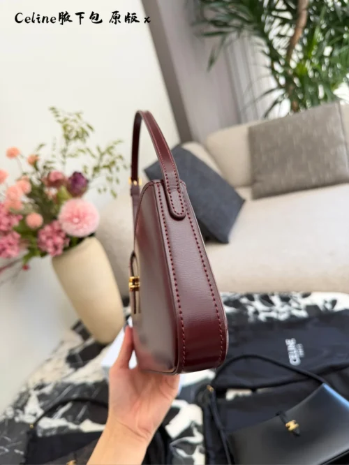Celine Black Leather Baguette Bag