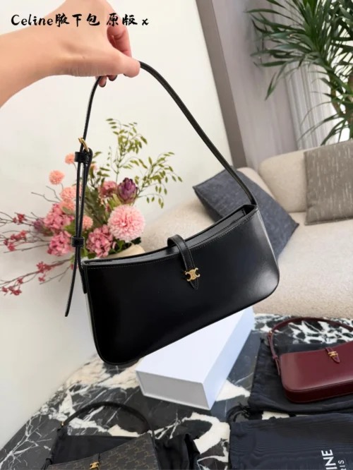 Celine Black Leather Baguette Bag Style 0044