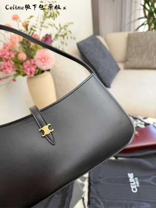 Celine Black Leather Baguette Bag Style 0044