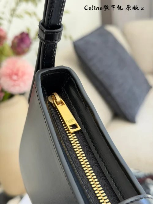 Celine Black Leather Baguette Bag Style 0044