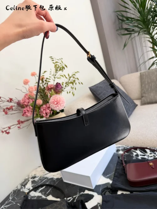 Celine Black Leather Baguette Bag Style 0044
