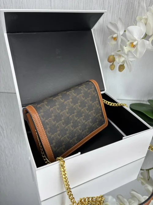 Celine Triomphe Chain Clutch Bag