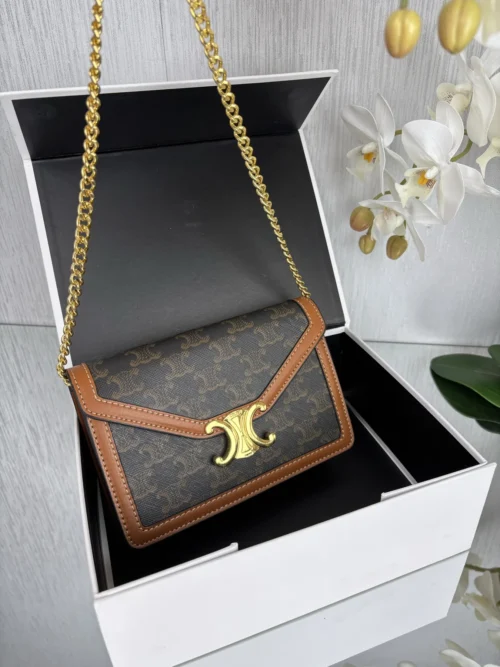 Celine Triomphe Chain Clutch Bag