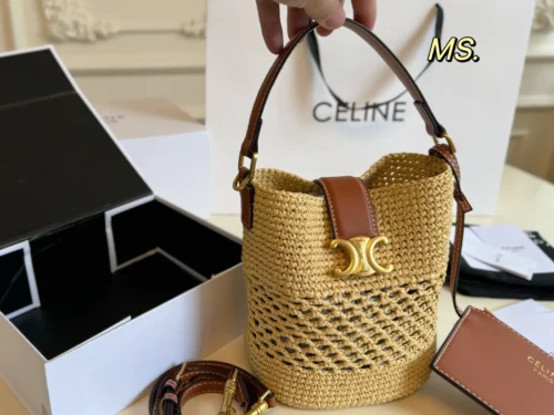 Celine Raffia Card Holder