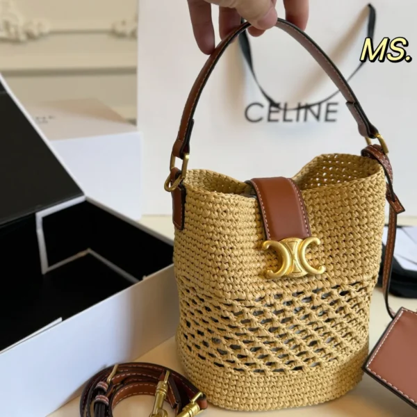 Celine Raffia Card Holder