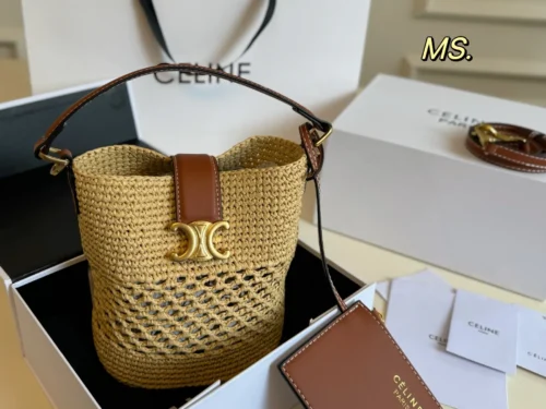 Celine Raffia Card Holder