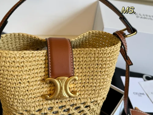 Celine Raffia Card Holder