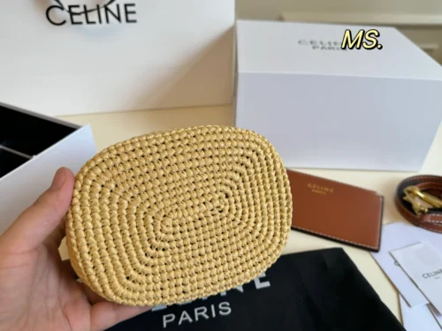 Celine Raffia Card Holder