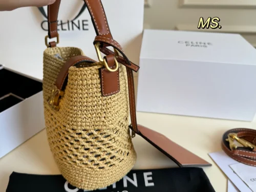 Celine Raffia Card Holder