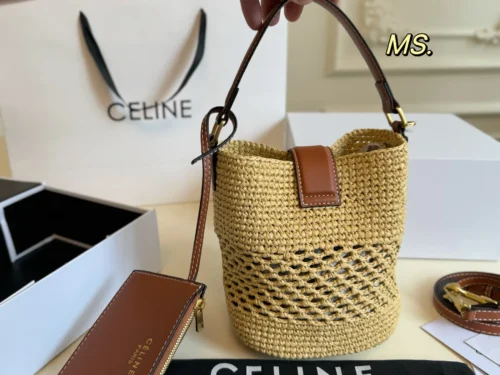 Celine Raffia Card Holder