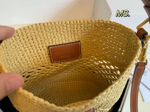 Celine Raffia Card Holder