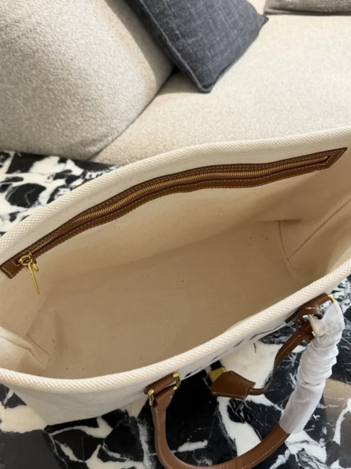 Celine Cabas White Leather Tote Bag