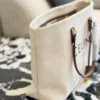 Celine Cabas White Leather Tote Bag