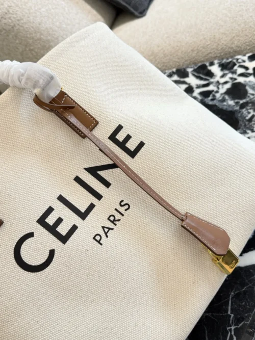 Celine Cabas White Leather Tote Bag