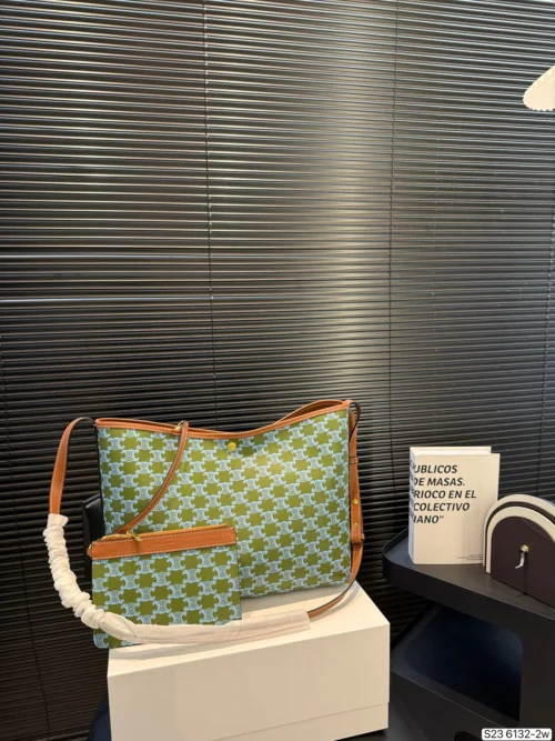 Celine Brown Monogram Leather Tote Bag