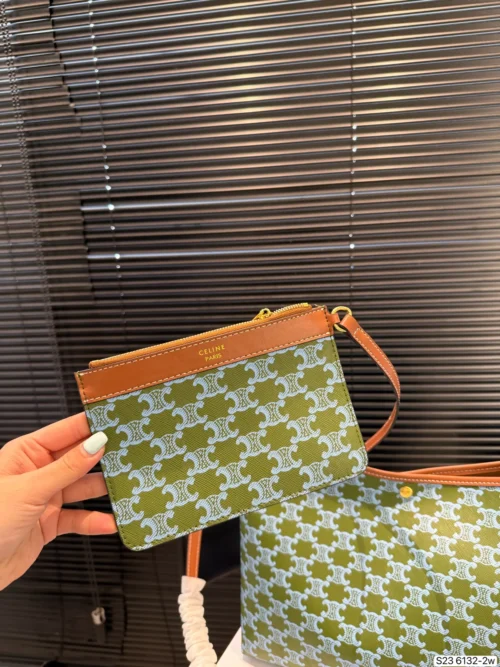Celine Brown Monogram Leather Tote Bag