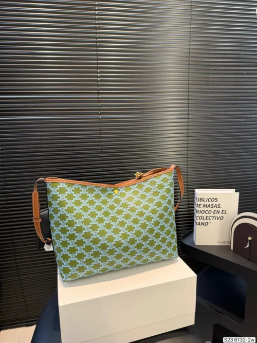 Celine Brown Monogram Leather Tote Bag