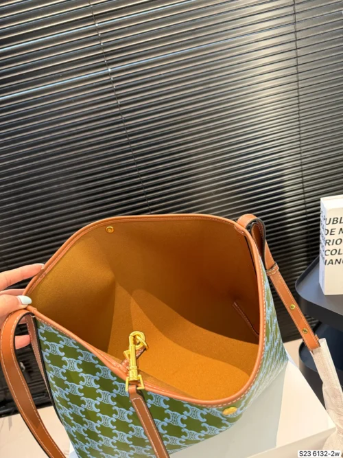 Celine Brown Monogram Leather Tote Bag