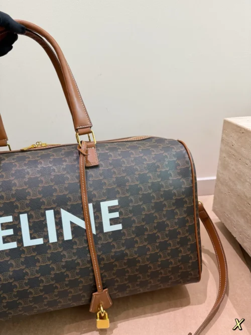 Celine Triomphe Medium Monogram Leather Travel Bag