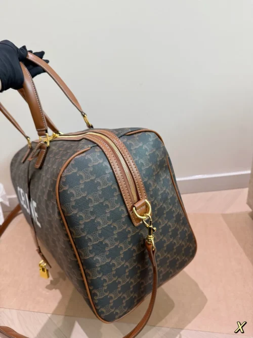 Celine Triomphe Medium Monogram Leather Travel Bag
