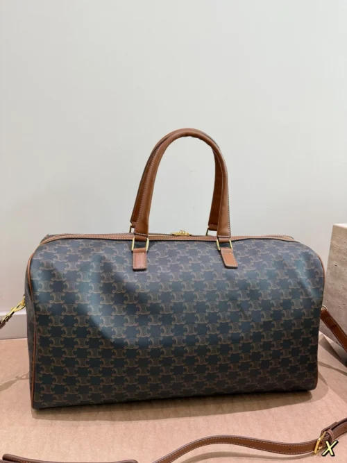 Celine Triomphe Medium Monogram Leather Travel Bag