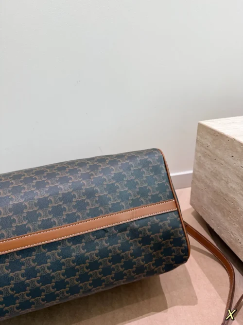 Celine Triomphe Medium Monogram Leather Travel Bag