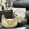 Celine Ava Large Monogram Leather Saddle Bag