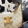 Celine Ava Large Monogram Leather Saddle Bag
