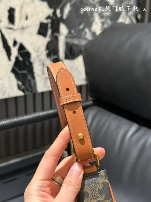 Celine Ava Large Monogram Leather Saddle Bag