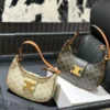 Celine Ava Large Monogram Leather Saddle Bag