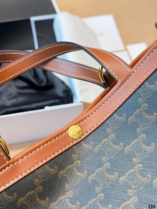 Celine Cabas Brown Monogram Leather Tote Bag