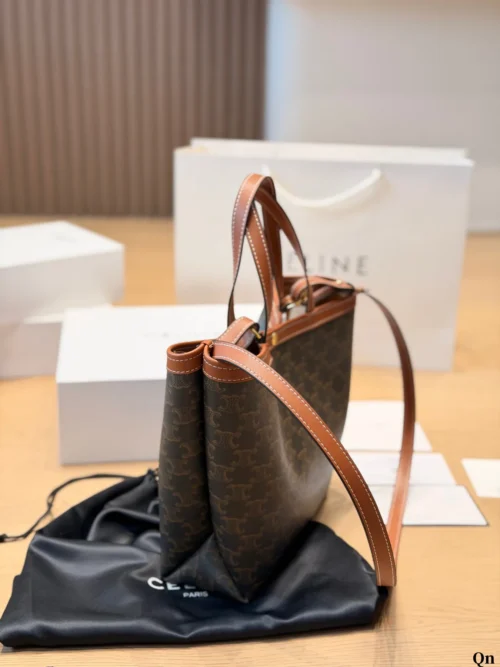 Celine Cabas Brown Monogram Leather Tote Bag