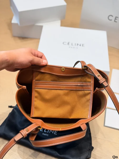 Celine Cabas Brown Monogram Leather Tote Bag