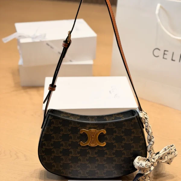 Celine Tilly Monogram Canvas Hobo Bag