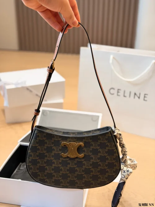 Celine Tilly Monogram Canvas Hobo Bag