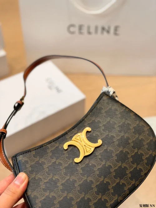Celine Tilly Monogram Canvas Hobo Bag