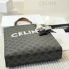 Celine Triomphe Small Brown Monogram Leather Bag