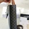 Celine Triomphe Small Brown Monogram Leather Bag