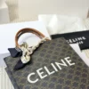 Celine Triomphe Small Brown Monogram Leather Bag