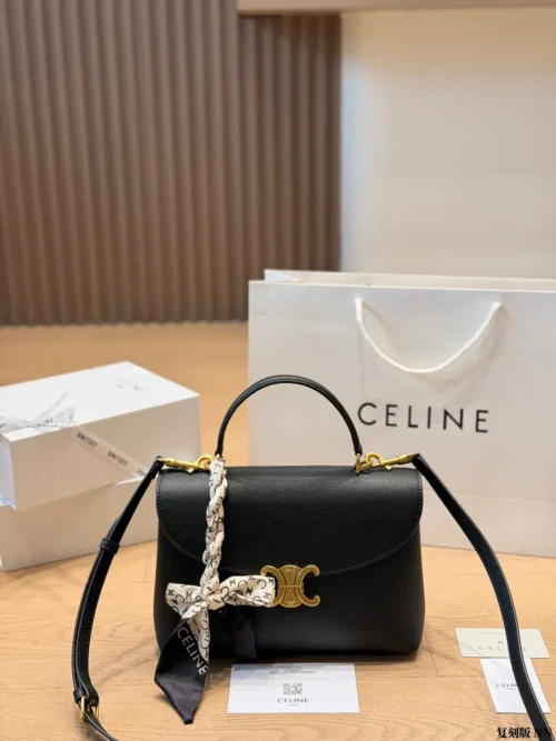 Celine Nino Leather Top Handle Bag