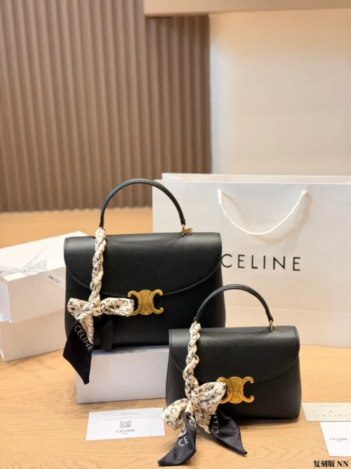 Celine Nino Leather Top Handle Bag