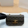 Celine Triomphe Gold Monogram Leather Hobo Bag