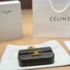 Celine Triomphe Gold Monogram Leather Hobo Bag